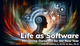 Life as Software cover: a human profile surrounded by circuits and software update symbols.